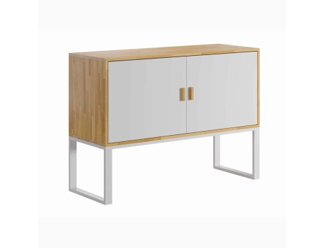 DEERHORN® Komoda z dubového dreva biela